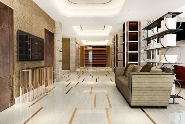 Glossy metallic epoxy floor finish
