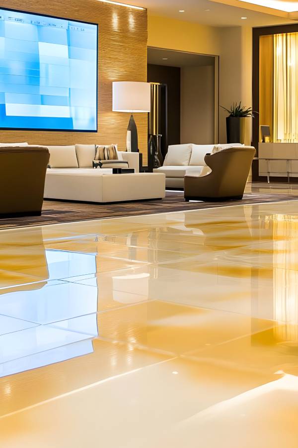 High-gloss epoxy floor finish