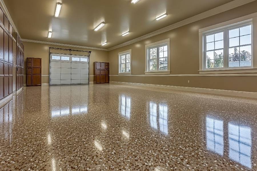 Reflective showroom epoxy floor